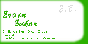 ervin bukor business card